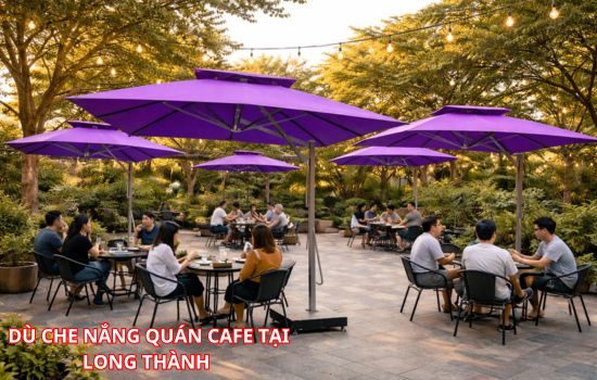 dù che nắng cafe long thành