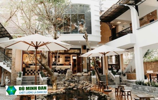 dù che nắng quán cafe tại vinh