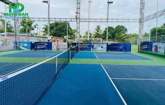 mái che mái xếp sân pickleball